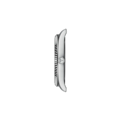 Tissot Ballade T156.410.11.041.00 fluted bezel and blue sunburst dial detail