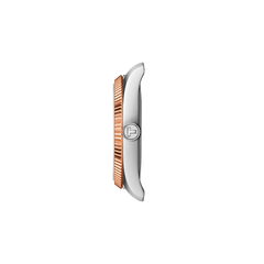 Tissot Ballade rose gold fluted bezel detail
