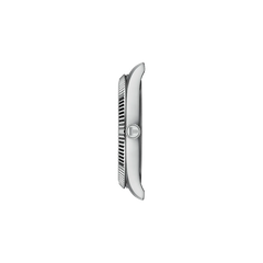 Tissot Ballade T156.410.11.091.00 fluted bezel and green sunburst dial detail