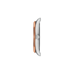 Tissot Ballade T156.410.22.041.00 rose gold fluted bezel and blue guilloche dial