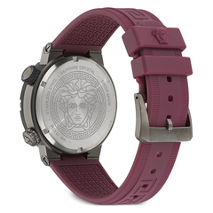 Versace Greca Logo Diver bezel and screw detail