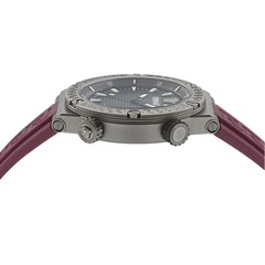 Versace Greca Logo Diver strap and case, angled view